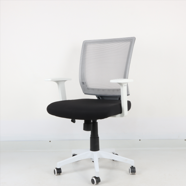 White Square Mesh Back Chair