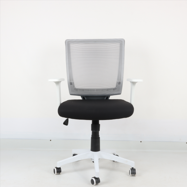 White Square Mesh Back Chair
